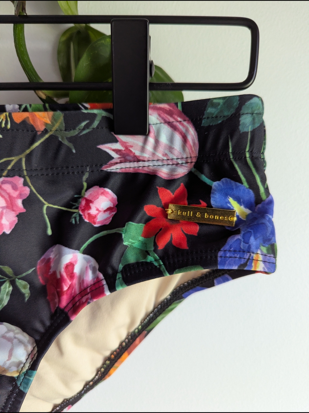 Men's Floral Swim Trunks - Skull & Bones - Picture 2 of 3